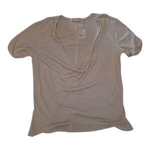 We The Free Light Beige Short Sleeve Top